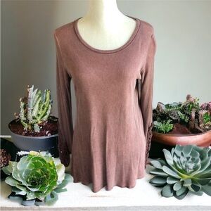 Blu Pepper Long Sleeve Blouse with Crochet Detail on Sleeves